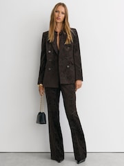 Reiss Chocolate Brown Ida Petite Suit Trousers - Image 1 of 8