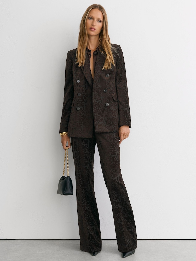 Reiss Chocolate Brown Ida Petite Suit Trousers - Image 1 of 8 Reiss Chocolate Brown Ida Petite Suit Trousers - Image 1 of 8