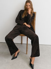 Reiss Chocolate Brown Ida Petite Suit Trousers - Image 4 of 8