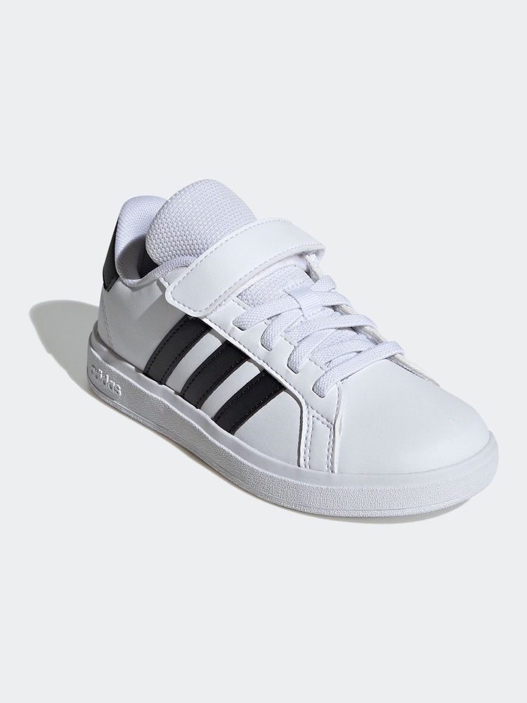 adidas Off White Kids Grand Court 2.0 Shoes - Image 3 of 8