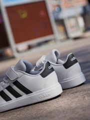 adidas Off White Kids Grand Court 2.0 Shoes - Image 9 of 16