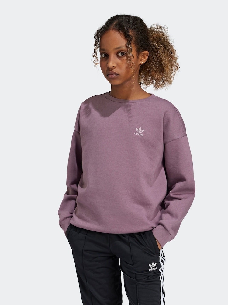adidas Originals Purple Boyfriend Crew Sweatshirt Kids - Image 1 of 7