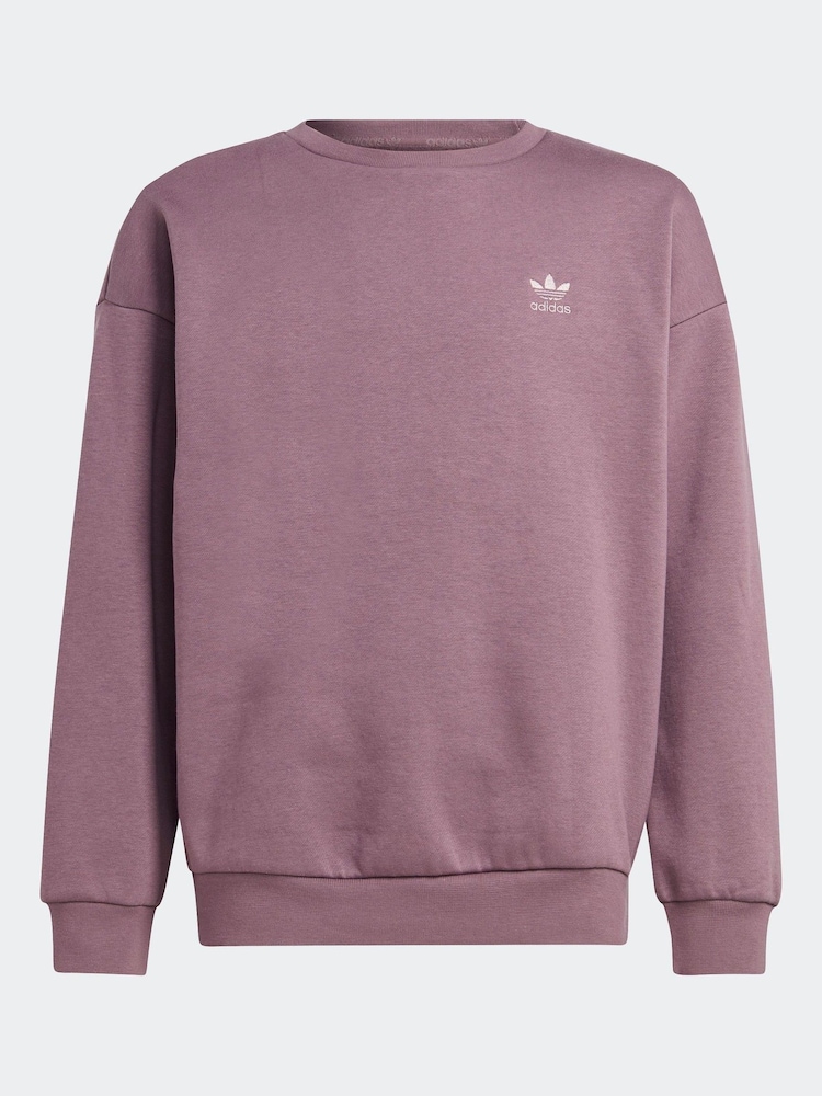 adidas Originals Purple Boyfriend Crew Sweatshirt Kids - Image 7 of 7
