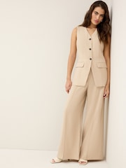 Neutral Pinstripe Tailored Waistcoat - Image 2 of 7