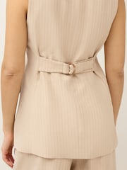 Neutral Pinstripe Tailored Waistcoat - Image 5 of 7