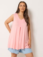 Yours Curve Pink Pleated Front Vest - Image 1 of 5