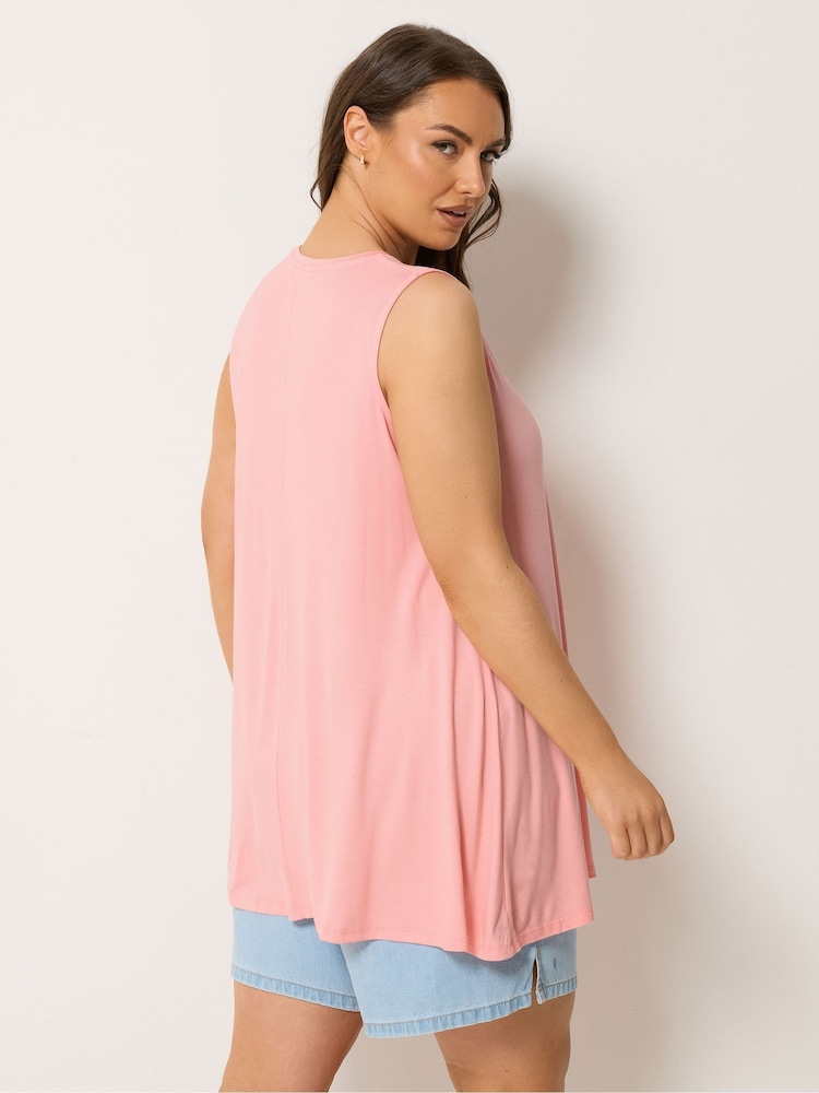 Yours Curve Pink Pleated Front Vest - Image 2 of 5