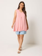 Yours Curve Pink Pleated Front Vest - Image 3 of 5
