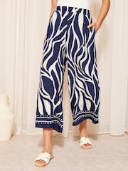 Friends Like These Black/White Woven Printed Cullote Trousers - Image 1 of 4