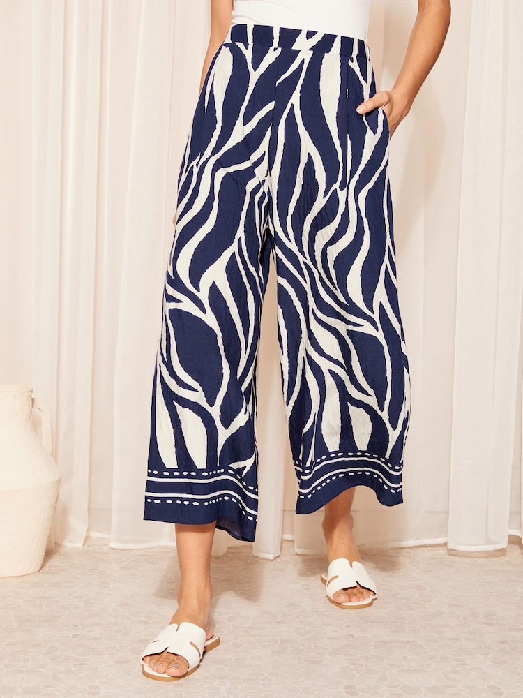 Friends Like These Black/White Woven Printed Cullote Trousers - Image 1 of 4