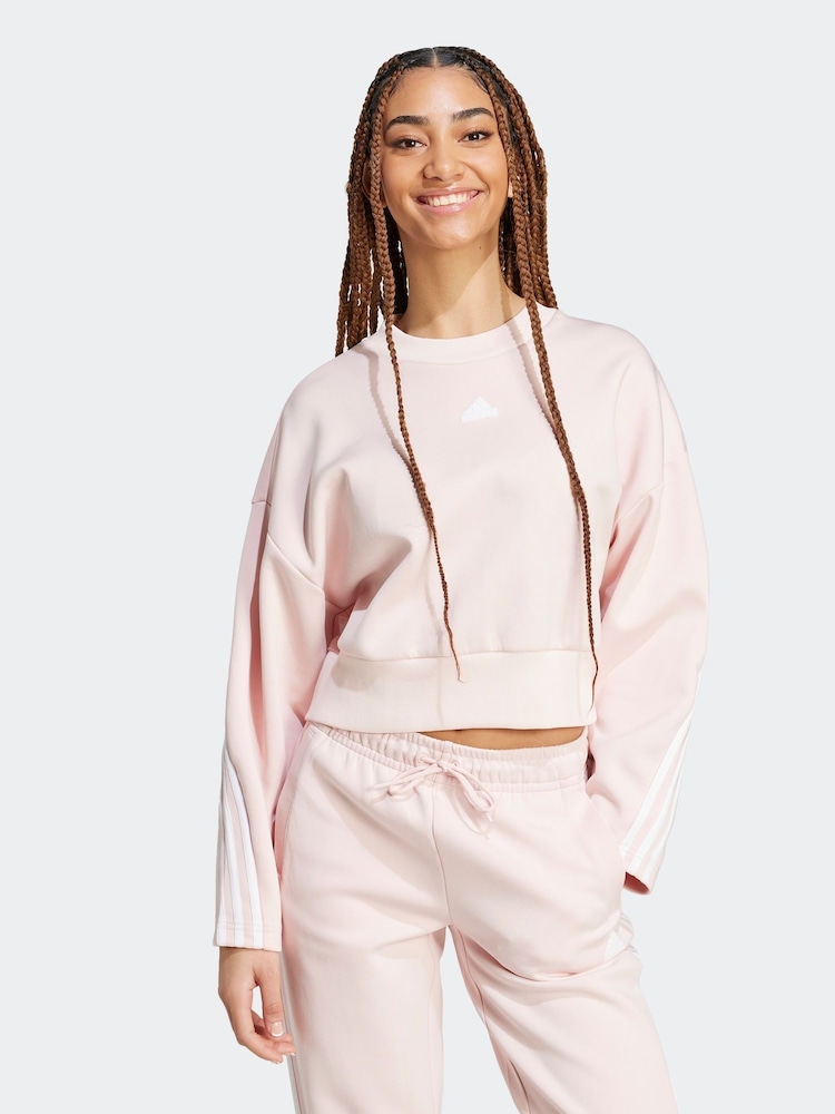 Hellrosa - adidas Sportswear Future Icons Sweatshirt mit 3 Streifen - Bild 1 von 7