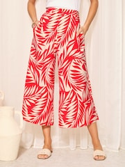 Friends Like These Red Printed Woven Printed Cullote Trousers - Image 1 of 4