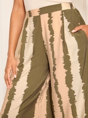 Friends Like These Khaki Green Woven Printed Cullote Trousers - Image 3 of 4