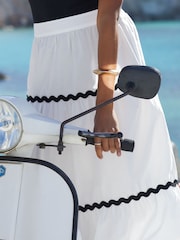 Friends Like These White Boho Maxi Tiered Cotton Skirt - Image 2 of 4