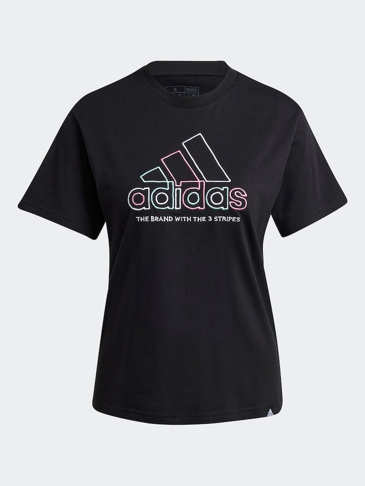 adidas Black 100% Cotton Xpress Logo T-Shirt - Image 7 of 7