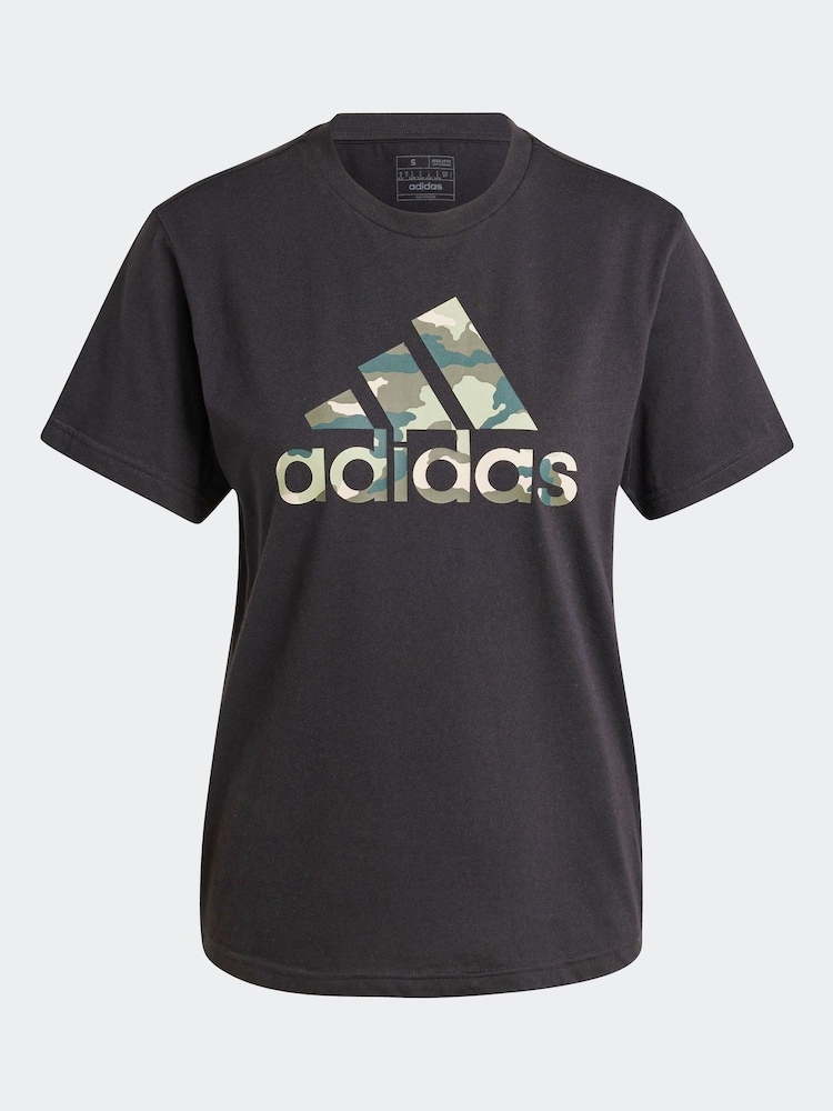adidas Black 100% Cotton Camo T-Shirt - Image 7 of 7
