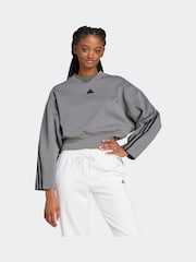 adidas Grey Sportswear Future Icons 3-Stripes Sweatshirt - Image 1 of 4