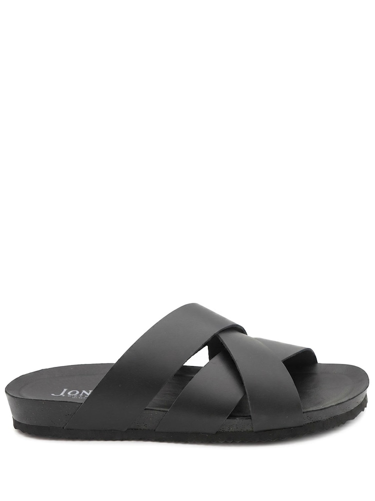 Jones Bootmaker Black Ground Wallsend Leather Mule Sandals - Image 1 of 5 Jones Bootmaker Black Ground Wallsend Leather Mule Sandals - Image 1 of 5