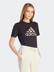 adidas Black Animal Print 100% Cotton T-Shirt - Image 4 of 7