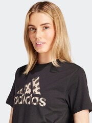 adidas Black Animal Print 100% Cotton T-Shirt - Image 5 of 7