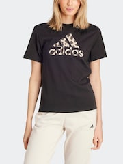 adidas Black Animal Print 100% Cotton T-Shirt - Image 6 of 7