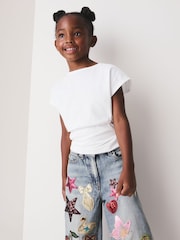 White Short Sleeve Cinched T-Shirt (3-16yrs) - Image 1 of 9