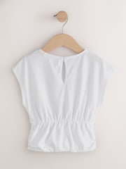 White Short Sleeve Cinched T-Shirt (3-16yrs) - Image 6 of 9