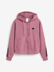 adidas Red Future Icons 3 Stripe Full Zip Hoodie - Image 1 of 7