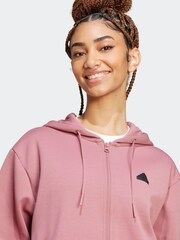adidas Red Future Icons 3 Stripe Full Zip Hoodie - Image 3 of 7