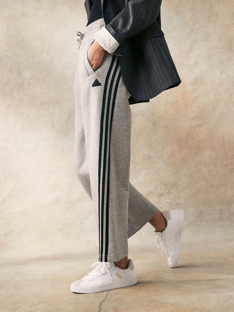 adidas Grey Sportswear Future Icons 3-Stripes Open Hem Joggers - Image 1 of 7