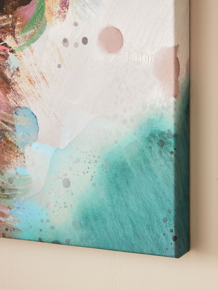 Buy Teal Blue Small Charlie Cockapoo Dog Canvas Wall Art from Next Ireland