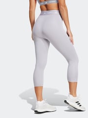 adidas Grey Tech Fit Capri Tights - Image 2 of 7