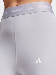 adidas Grey Tech Fit Capri Tights - Image 4 of 7