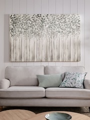 Sage Green Extra Large Birch Tree Landscape Canvas Wall Art - Image 1 of 5