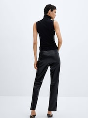 Mango Black Coco-Effect Straight Trousers - Image 2 of 6