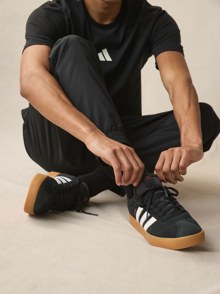 adidas Black/Gum VL Court Trainers - Image 1 of 19