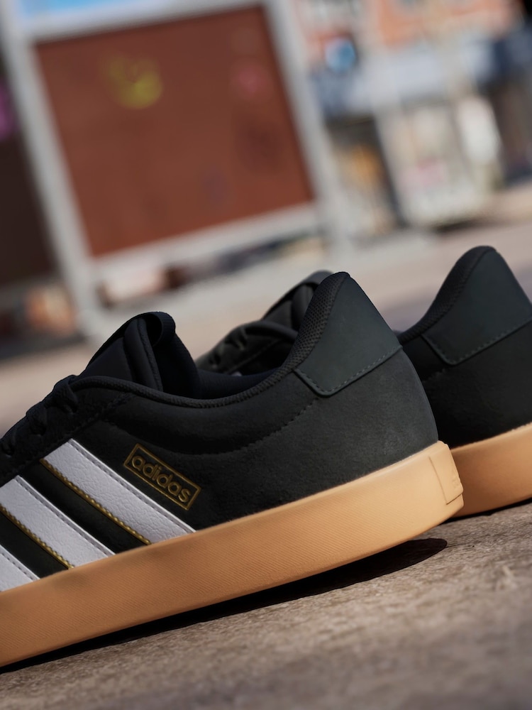 adidas Black/Gum VL Court Trainers - Image 11 of 19