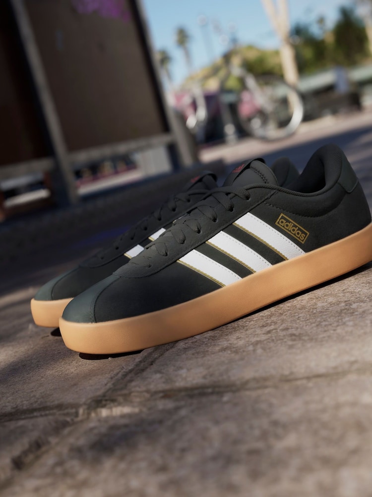 adidas Black/Gum VL Court Trainers - Image 10 of 19