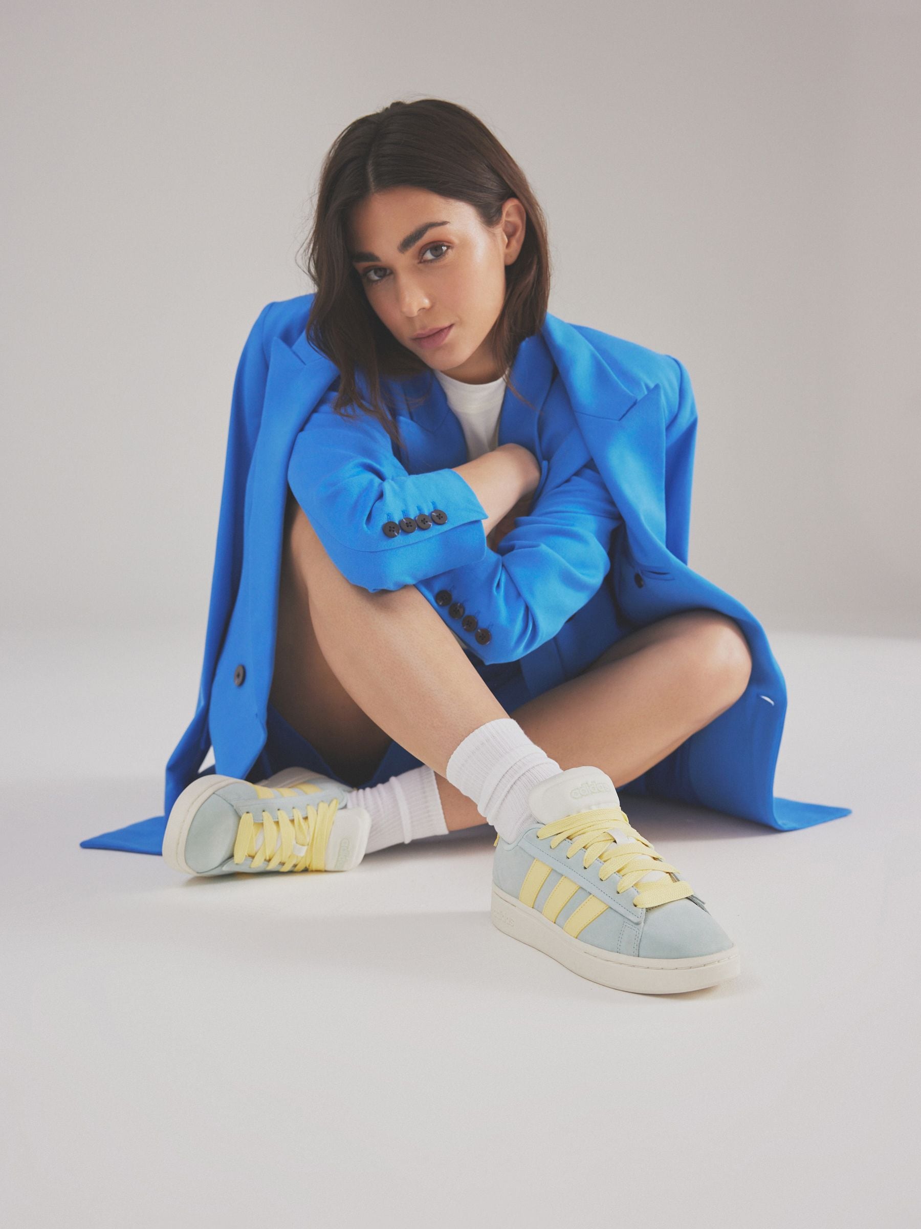 Blue and yellow adidas tracksuit womens sale