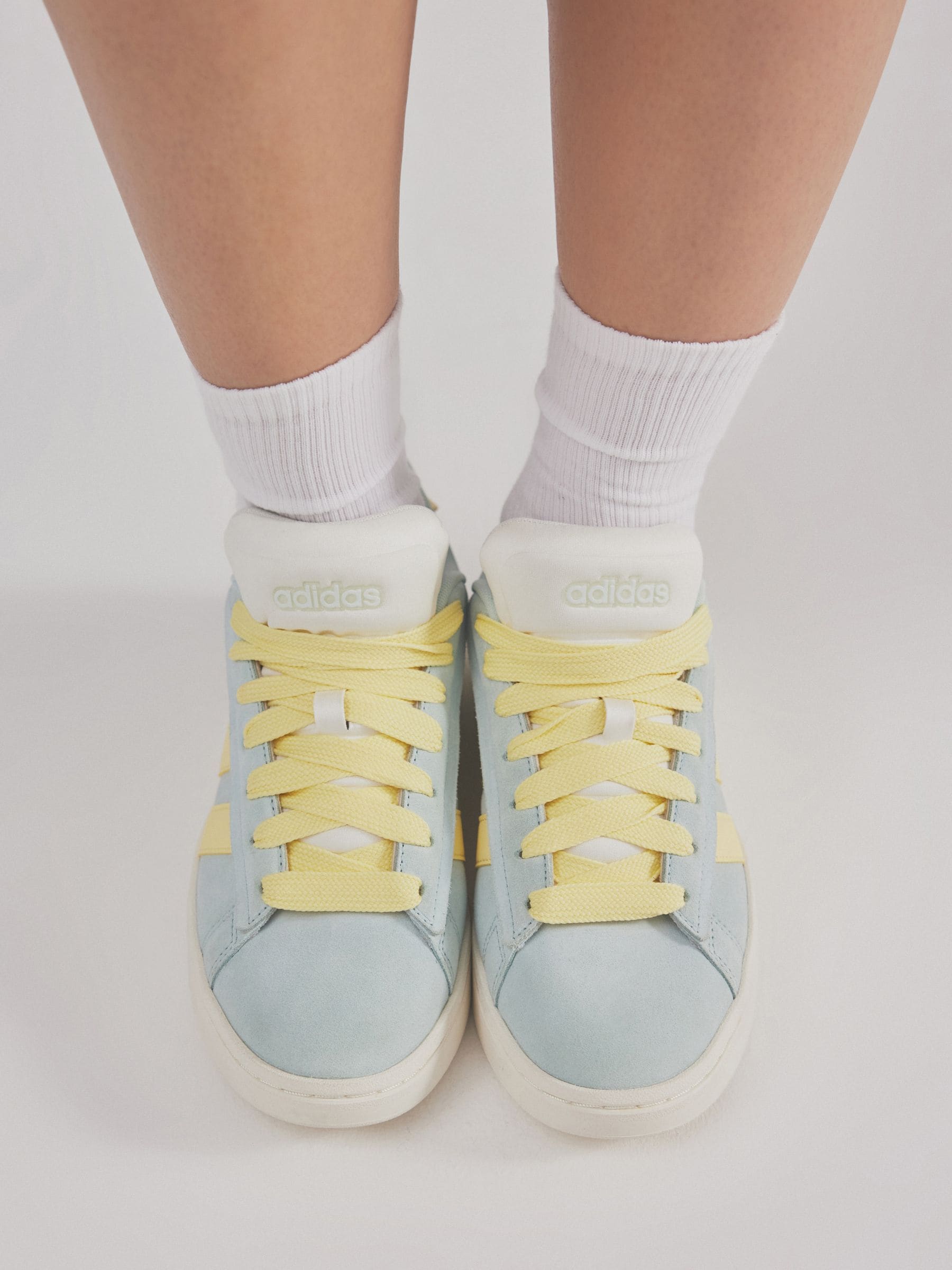 Adidas shoes white blue yellow best sale