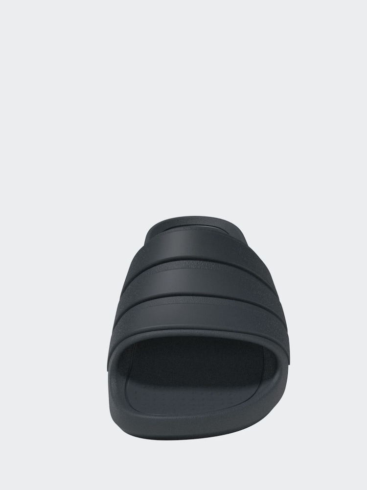 adidas Black/chrome Adilette Flow Slides - Image 9 of 11
