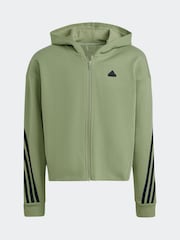 adidas Green Future Icons 3-Stripes Full-Zip Hoodie - Image 6 of 6