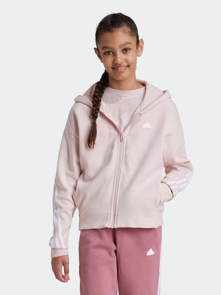 adidas Pink Future Icons 3-Stripes Full-Zip Hoodie - Image 1 of 6
