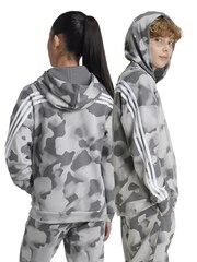 adidas Grey Kids Future Icons Camo Printed Hoodie - Image 2 of 6