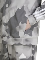 adidas Grey Kids Future Icons Camo Printed Hoodie - Image 4 of 6
