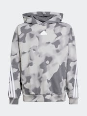 adidas Grey Kids Future Icons Camo Printed Hoodie - Image 6 of 6