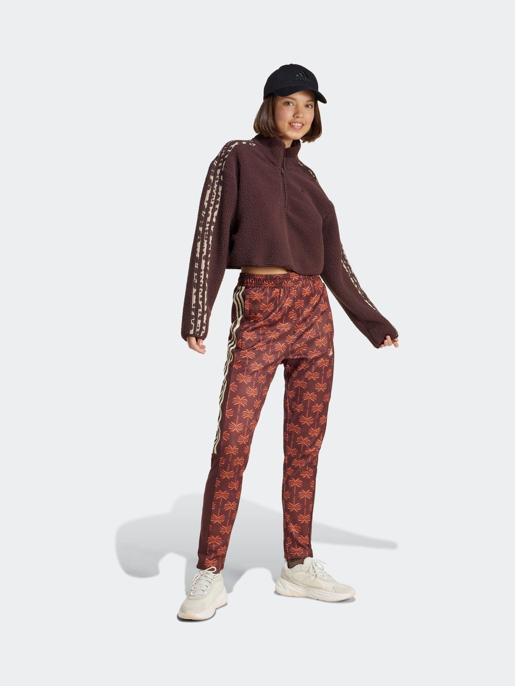 Buy adidas Light Brown Brown Animal Teddy 3 Stripe Quarter