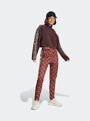adidas Light Brown Brown Animal Teddy 3 Stripe Quarter Zip Top - Image 3 of 6