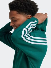 adidas Green White Sportswear Junior Future Icons 3-Stripes Full-Zip Hooded Track Top - Image 4 of 5