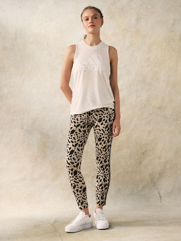 adidas Animal Essentials 3-Stripes Animal Print Leggings - Image 2 of 4
